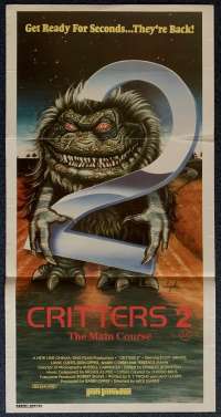 Critters 2 The Main Course Poster Original Daybill 1988 Scott Grimes Soyka Art
