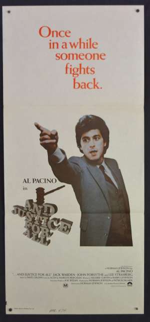And Justice For All Movie Poster Original Daybill 1979 Al Pacino Norman Jewison