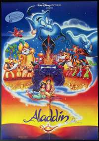 Aladdin Poster One Sheet Original 1992 Disney Robin Williams