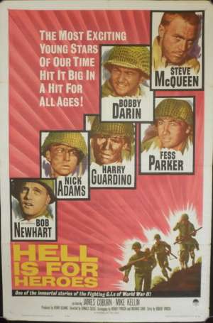 Hell Is For Heroes One Sheet Poster Original Steve McQueen Fess Parker