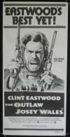 Outlaw Josey Wales Poster Original 1980's RI Daybill Clint Eastwood