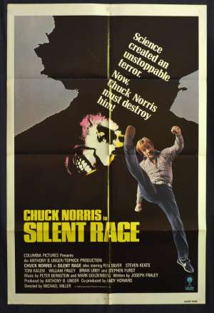 Silent Rage 1982 One Sheet Movie Poster USA Chuck Norris Brian Libby Martial Arts