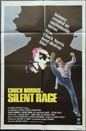 Silent Rage 1982 One Sheet Movie Poster USA Chuck Norris Brian Libby Martial Arts