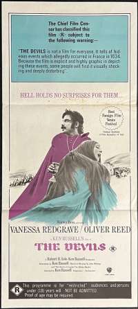 The Devils Poster Daybill Original Purple Art 1971 Ken Russell Horror Witchcraft