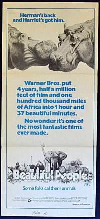 Beautiful People 1974 Daybill Movie Poster RARE Aka Animals Are Beautiful People