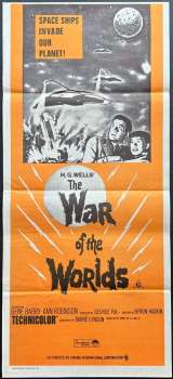 War Of The Worlds 1953 Movie Poster Original Daybill 1970's RI H.G. Wells