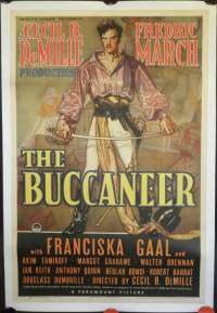 The Buccaneer Poster Original USA One Sheet Linen Backed 1938 Frederic March