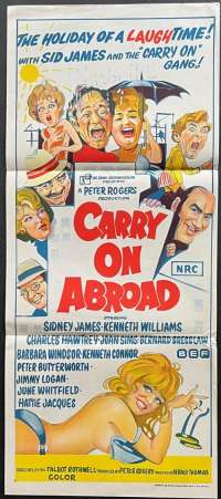 Carry On Abroad Poster Original Daybill 1972 Sid James Joan Sims