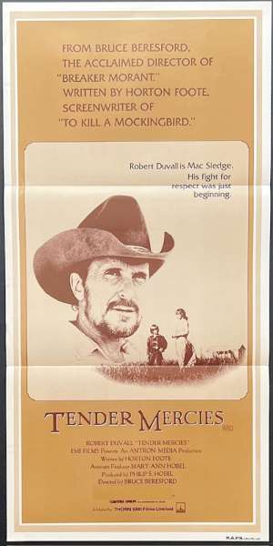 Tender Mercies Poster Daybill Original 1983 Robert Duvall Oscar Win