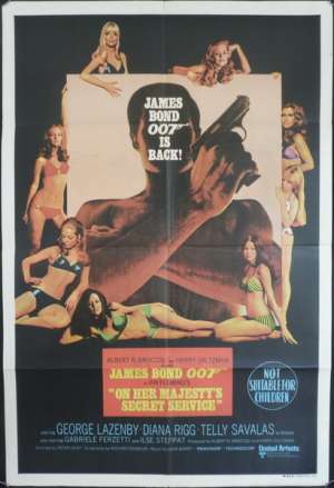 On Her Majesty&#039;s Secret Service Poster Original One Sheet George Lazenby Diana Rigg