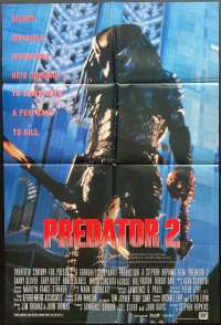 Predator 2 Poster Original One Sheet 1990 Danny Glover Gary Busey
