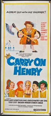 Carry On Henry Poster Original Daybill 1971 Sid James Kenneth Williams