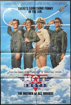 Hot Shots Poster Original One Sheet 1991 Charlie Sheen Top Gun