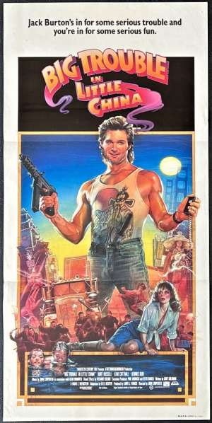 Big Trouble In Little China Poster RARE Original Daybill Kurt Russell John Carpenter