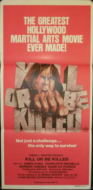 Kill Or Be Killed 1980 Rare Daybill Movie poster James Ryan