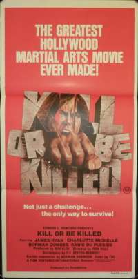 Kill Or Be Killed 1980 Rare Daybill Movie poster James Ryan