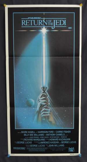 Return Of The Jedi Movie Poster Original Daybill 1983 Advance Saber Artwork