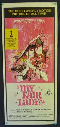 My Fair Lady Movie Poster Original Daybill 1970&#039;s RI Audrey Hepburn Rex Harrison