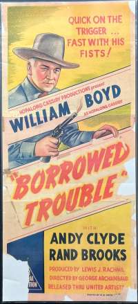 Borrowed Trouble Daybill Poster 1948 Laminated William Boyd