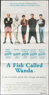 A Fish Called Wanda Movie Poster Original Daybill 1988 John Cleese Michael Palin