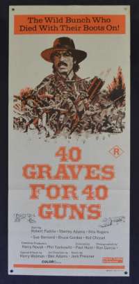 40 Graves For 40 Guns Poster Original Daybill 1971 Stanley Adams Robert Padilla