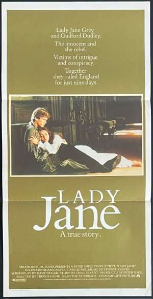 Lady Jane Poster Daybill Original 1986 Cary Elwes Helena Bonham Carter