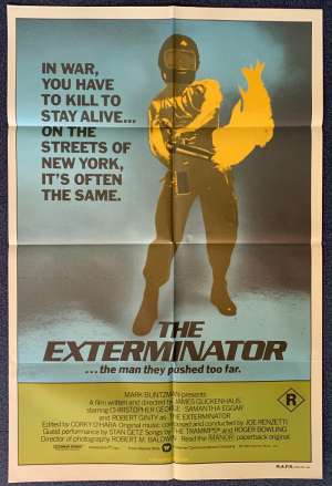 The Exterminator Poster Original One Sheet 1980 Robert Ginty Vigilante