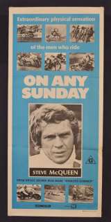 On Any Sunday Movie Poster Original Daybill 1971 Steve McQueen Bruce Brown