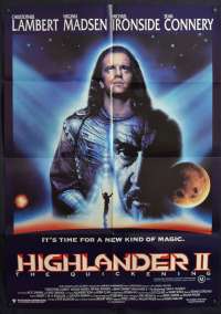 Highlander 2 The Quickening Poster One Sheet Christopher Lambert Sean Connery