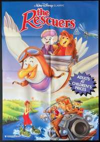 The Rescuers Poster One Sheet Original 1990 Re-Issue Walt Disney