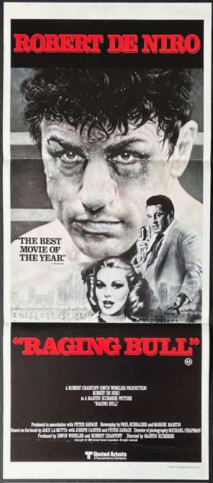 Raging Bull 1980 movie poster Daybill Robert De Niro Scorsese Boxing