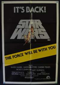 Star Wars Poster Original One Sheet 1981 Re-Issue It&#039;s Back Tom Jung Art