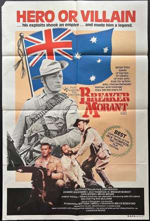 Breaker Morant Poster Original One Sheet 1980 Jack Thompson Cannes Artwork