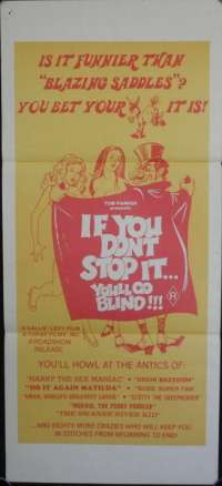If You Don't Stop It, You'll Go Blind 1974 Daybill Movie poster Sex Comedy