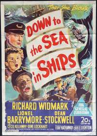 Down To The Sea In Ships Poster One Sheet Rare Original 1949