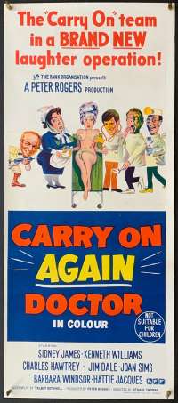 Carry On Again Doctor Poster Original Daybill 1969 Sid James Kenneth Williams