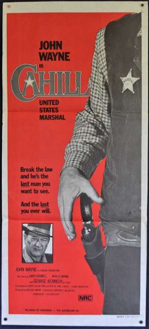 Cahill United States Marshall Poster Original Daybill 1973 John Wayne