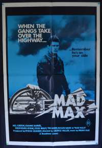 Mad Max Movie Poster Original One Sheet 1982 Re-Issue Mel Gibson Rockatansky