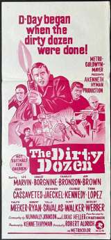 The Dirty Dozen Poster Original Daybill Lee Marvin Ernest Borgnine 70's Re-Issue