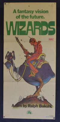 Wizards Movie Poster Original Daybill 1977 Ralph Bakshi Animation