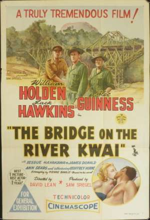The Bridge On The River Kwai Poster Original One Sheet William Holden