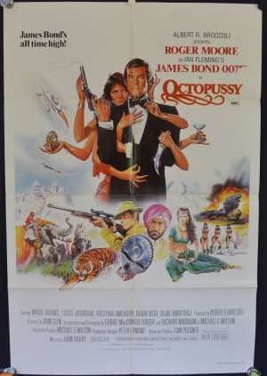 Octopussy Poster Original One Sheet 1983 Roger Moore James Bond Maud Adams