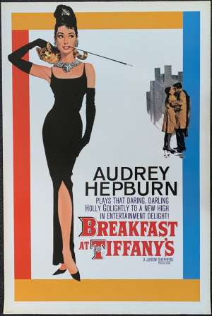 Breakfast At Tiffany&#039;s Poster Commercial Reprint Audrey Hepburn George Peppard