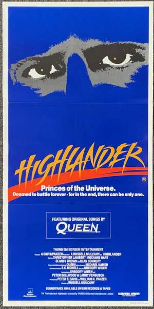 Highlander Poster Original Daybill 1986 Christopher Lambert Sean Connery Queen