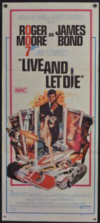 Live And Let Die Poster Original Rare Daybill 1973 Roger Moore James Bond