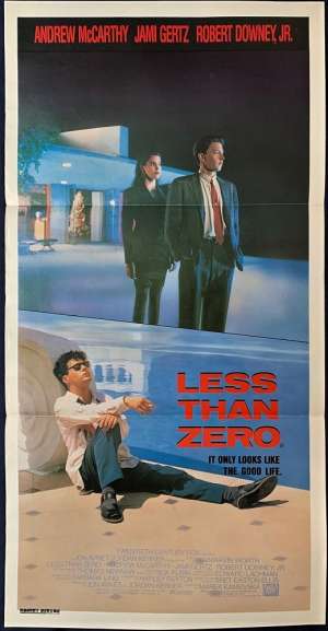 Less Than Zero 1987 Movie Poster Original Daybill Robert Downy Jnr