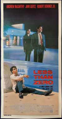 Less Than Zero 1987 Movie Poster Original Daybill Robert Downy Jnr