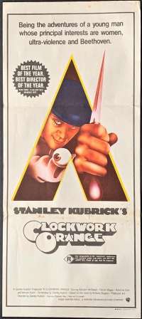 Clockwork Orange Poster Original Daybill 1971 Malcolm McDowell Stanley Kubrick