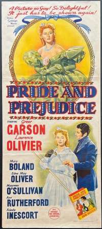 Pride And Predjudice Poster Daybill Original 1940&#039;s R.I. Greer Garson