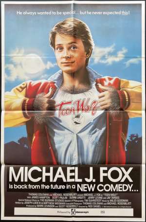 Teen Wolf Poster One Sheet 1985 Michael J. Fox Back To The Future